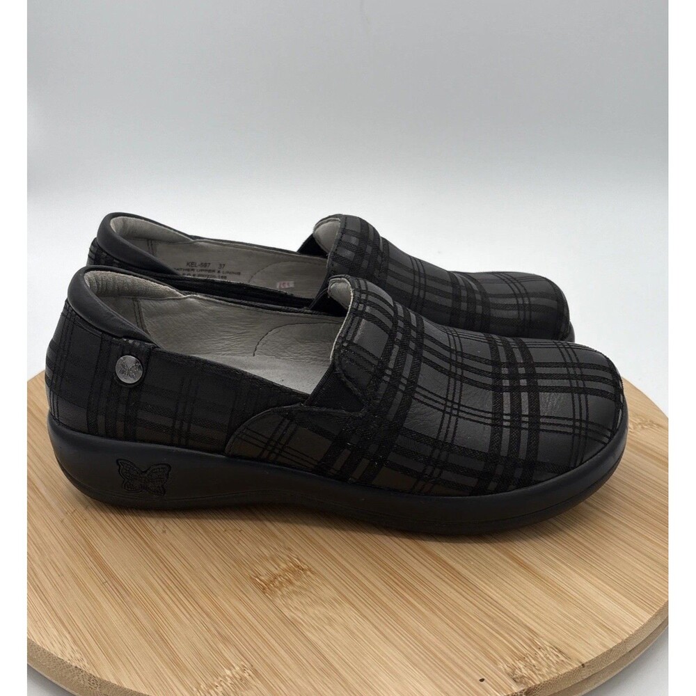 Alegria Keli Professional Plaid Slip On Nursing Work Shoes Clogs EU 37 US7- 7.5